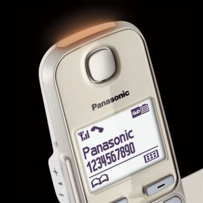 Telefon fiks Panasonic KX-TGE262GN DECT, me sekretari telefonike, me shfaqje thirrësi, ngjyrë shampanjë