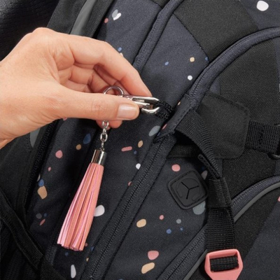 Çantë shpine për shkollë Coocazoo MATE Sprinkled Candy, ergonomike, e zezë me pika me ngjyra
