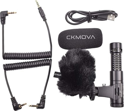 Mikrofon shotgun CKMOVA VCM3 PRO, superkardioid, me bateri mrena, i zi