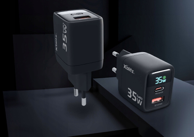 Karikues Xblitz XC1 GaN3, 35W, USB-C edhe USB-A, me ekran LED