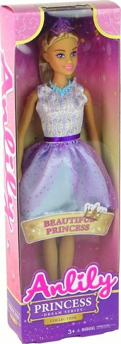 Kukull princeshë Anlily Leantoys, fustan lejla, flokë biond