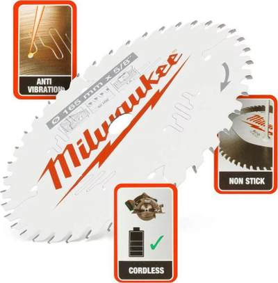 Teh sharre rrethore Milwaukee CSB P W, 165mm, 40 dhëmbë, metalik