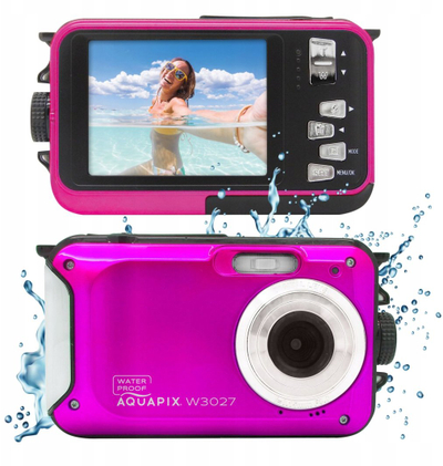 Aparat fotografik EasyPix Aquapix W3027 Wave, 16MP, i papërshkueshëm nga uji, rozë