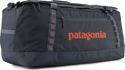 Çantë udhëtimi Patagonia Black Hole Duffel 100L, beze e fortë, me rripa shpine, gri e errët