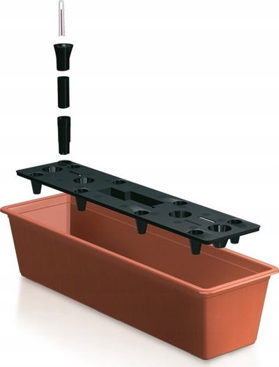 Само-наводнувачка саксија за балкон Prosperplast Balcony, 60 cm, пластика, теракота