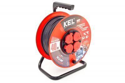 Zgjatës tambur KEL Professional Line 40m, 3x1.5 mm², IP44, i zi