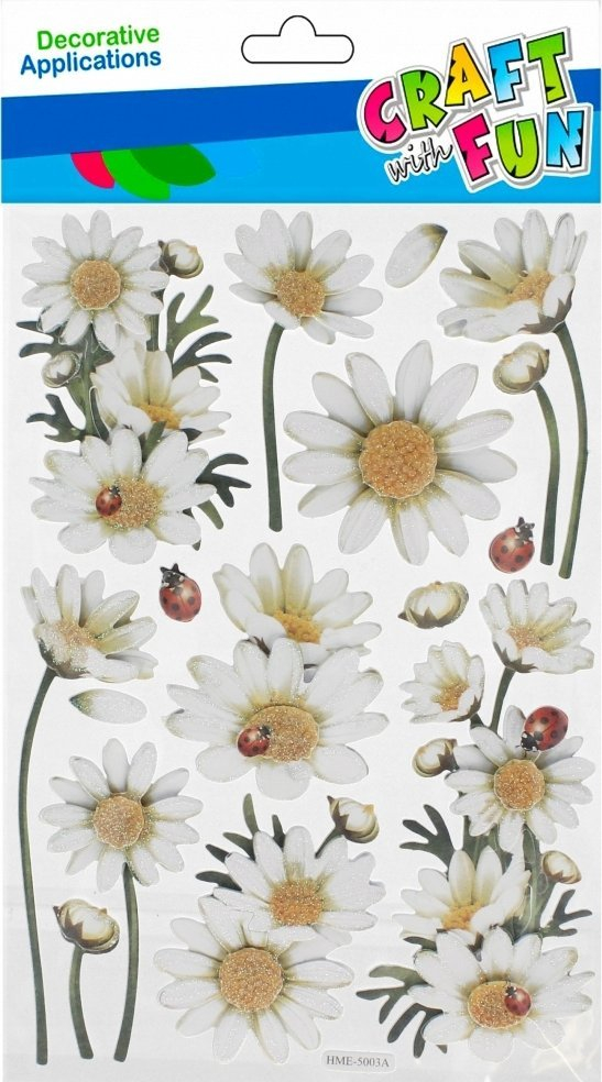 Ngjitëse dekorative Craft with Fun Chamomile, ornamente lule, shumëngjyrëshe