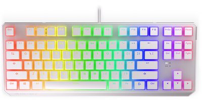 Tastierë Endorfy Thock TKL Pudding Onyx White Red, Kailh Red, US, e bardhë