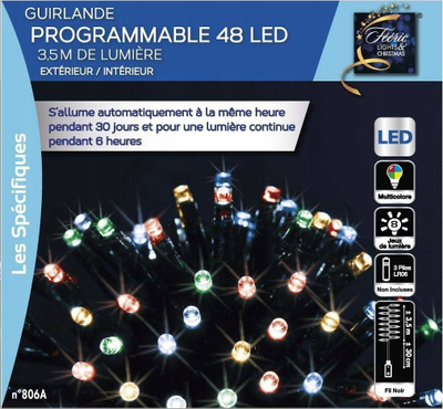 Drita zbukuruese LED Fééric Lights & Christmas, 48 LED, 3.5 m, me shumë ngjyra