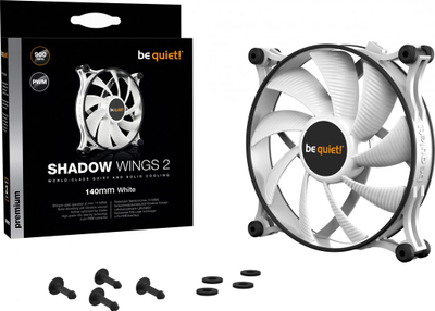 Ftohës be quiet! Shadow Wings 2, 140 mm, i bardhë