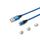 Kabllo USB Savio CL-157, USB A në USB C microUSB Lightning, 2 m, me magnet, blu
