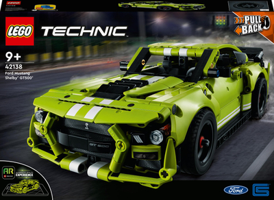 Set LEGO Technic Ford Mustang Shelby GT500 42138, 544 copa, pull back, jeshile