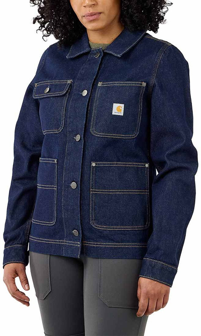 Xhaketë xhinsi Carhartt Denim H86 për gra, prerje relax, madhësia M, blu e errët