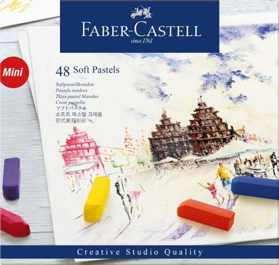Pastelë vaji Faber-Castell Soft Oil Pastels Mini, set 48 copë, shumëngjyrëshe