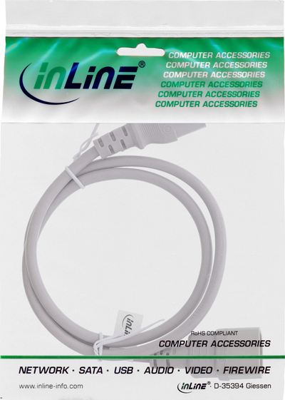 Kabllo zgjatues rryme InLine Cold Device, C13 C14, 2m, gri