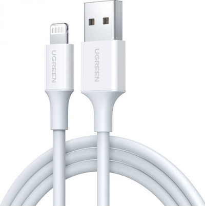Kabllo Lightning në USB Ugreen US155, 0.5m, 2.4A, e bardhë