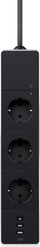 Eve Energy Strip 10EAZ8301 Wi-Fi Продолжна Утичница, 3 Излези, Црна/Бела