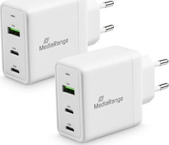 Karikues muri MediaRange MRMA116, 65W, 2x USB C 1x USB A, i bardhë