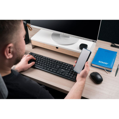 Tastierë pa tel Savio KB-02, USB 2.4GHz, me tastierë numerike, e zezë