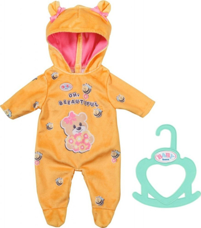 Kostum për kukull Baby Born Bear Onesie, 36cm, portokalli