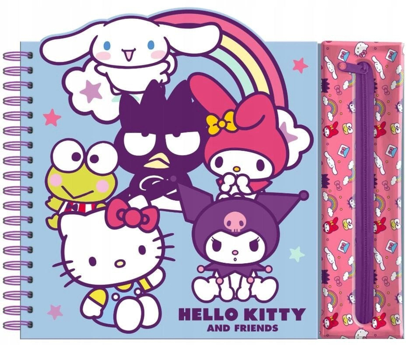 Set shkrimi Kids Licensing Hello Kitty and Friends, fletore spirale, penar, shumëngjyrësh