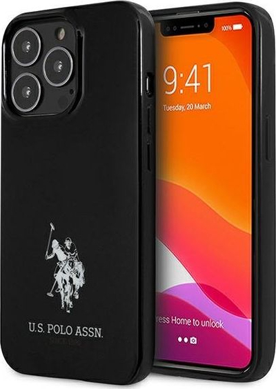 Футрола U.S. Polo Assn USHCP13XUMHK за iPhone 13 Pro Max, тврда TPU маска, Horses Logo, црна