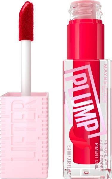 Gloss buzësh Maybelline Lifter Plump 004 Red Flag, zmadhues buzësh, 5.4ml, i kuq