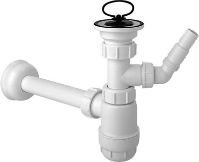 Sифон шише McAlpine HC1LWM, 5/4" DN32, низок, бел