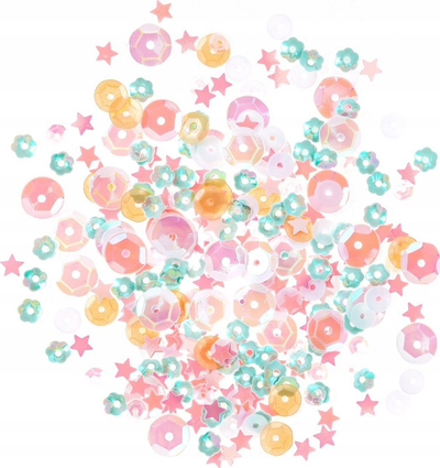 Konfeti dekorative Snowflakes, 15g, ngjyra të përziera