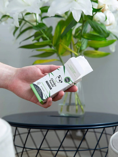 Салфетки за џеб Cheeky Panda Bamboo, 10 парчиња, сет од 96 пакувања, бели