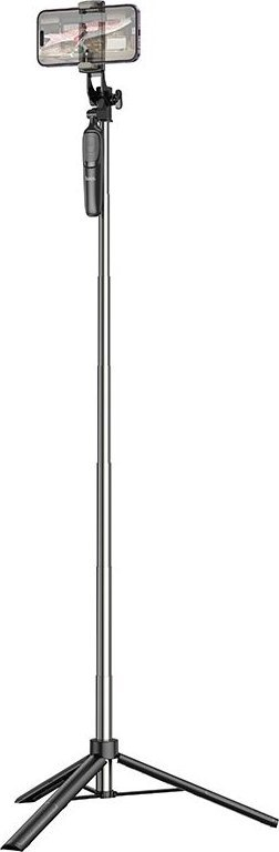 Shkop selfie tripod Hoco K19 me telekomandë Bluetooth, i zi
