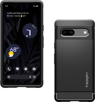 Mbulesë mbrojtëse Spigen Rugged Armor për Google Pixel 7a, TPU, mat, e zezë