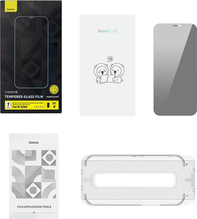Xham mbrojtës Baseus Crystal Privacy, 0.3mm, për iPhone X XS, transparent