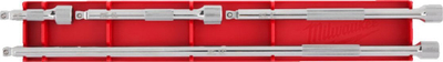 Set zgjatuesish Milwaukee 4932480641, 3/8", 4 copë, argjendtë