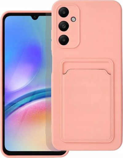 Këllëf telefoni Card Case për Samsung Galaxy A05s, silikoni, me xhep kartele, rozë