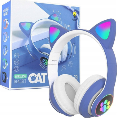 Kufje Protect Cat Ears, Bluetooth, RGB, të kaltra