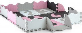 Tapet puzzle shkumë Milly Mally Jolly 3x3 Numbers, edukativ për kalamaj, rozë gri