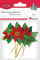 Ornamente letre 3D Titanum Paper Poinsettia, 6 copë, në shkopinj dekorativë, të kuqe