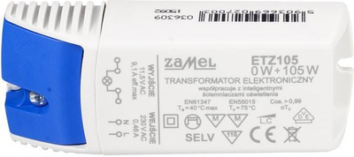 Електронски трансформатор Замел ETZ105, 230V во 11.5V, 105W, бел