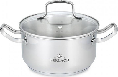 Tenxhere Gerlach Simple 20 cm, 2.5L, çelik inoks, ngjyrë argjendi