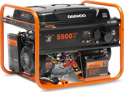 Gjenerator benzine Daewoo GDA 6500E, 5500W, me nisje elektrike, portokalli me të zi