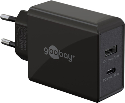 Karikues USB Goobay 30W, 1x USB, 1x USB C PD, i zi