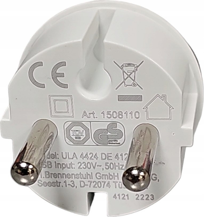 Adapter prize Brennenstuhl 1508110, USB 12W, 5V 2.4A, i bardhë