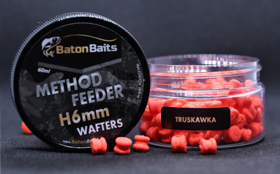Karrem peshkimi Baton Baits Method Feeder H6mm Wafters, luleshtrydhe, 60ml, i kuq