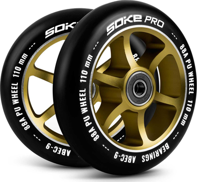 Rrota trotineti Soke Scooter 110mm, ABEC 9, set 2 copë, ngjyrë e artë