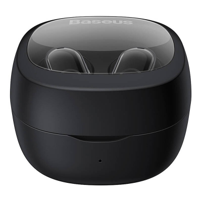 Kufje Bluetooth Baseus WM02 TWS, pa tela, me kuti karikimi, të zeza