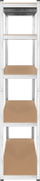 Raft metalik Metal Warehouse Garage Shelf, 5 rafte, 205 x 120 x 45 cm, argjendtë