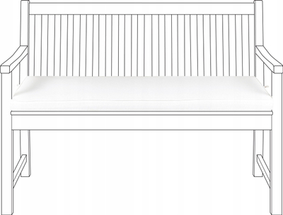 Jastëk ulese VIVARA Bench Seat Pad, 112 x 54 cm, off white