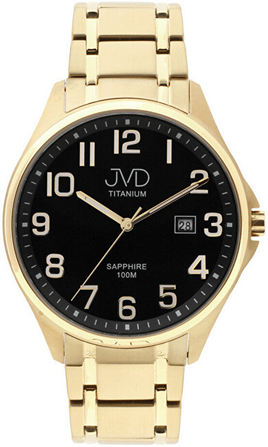 Orë dore për meshkuj JVD Titanium JE2002.4, e artë