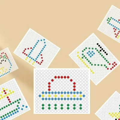 Tabllo magnetike WOOPIE Dino MagPad, mozaik me pika, lodër Montessori, blu